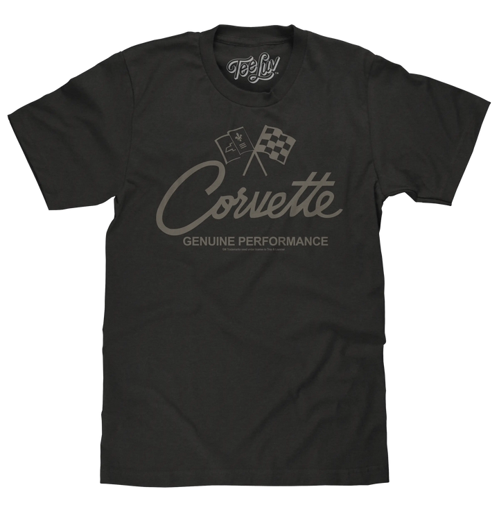 Chevy Corvette Crossed Flags T-Shirt
