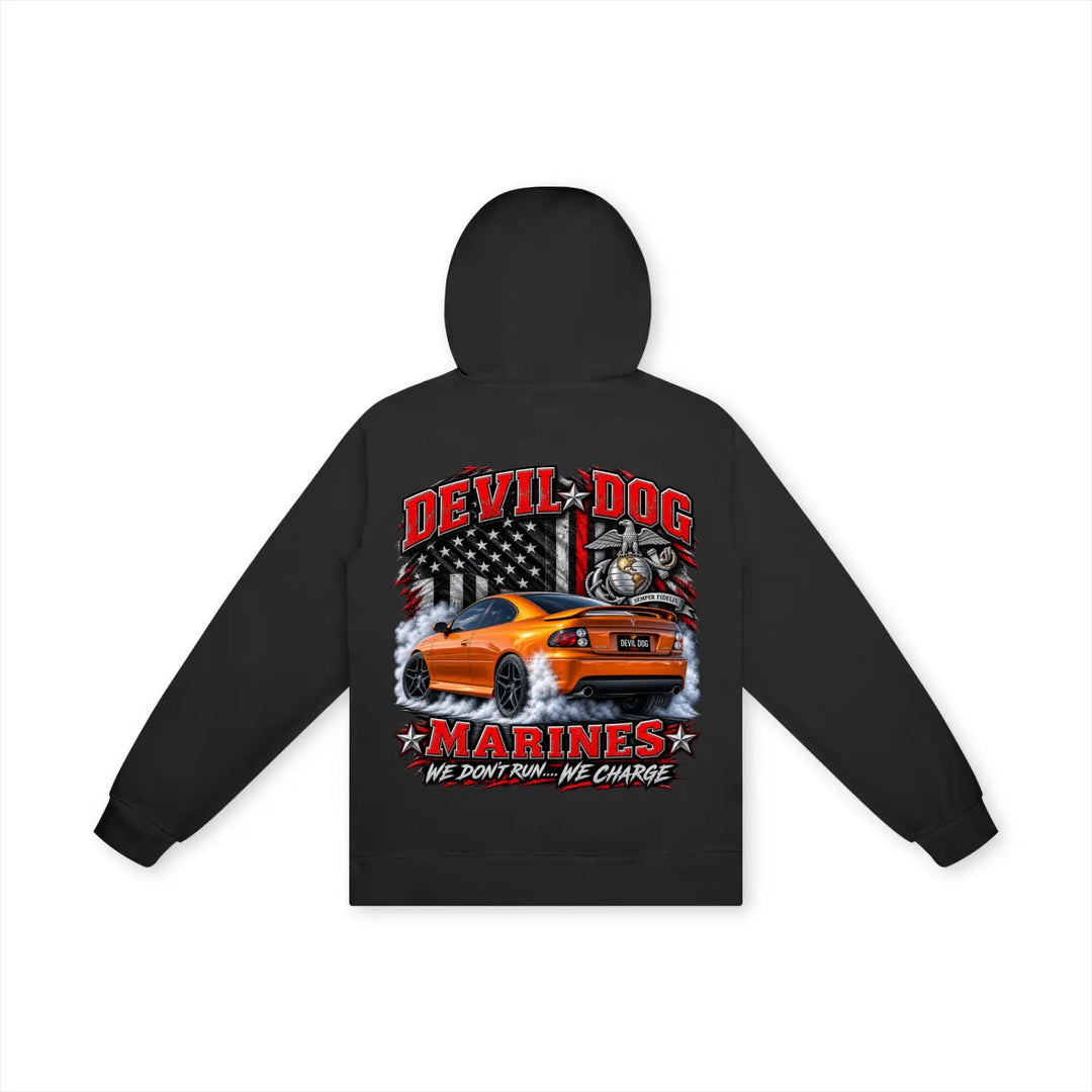 Brazen orange devil dog Hoodie