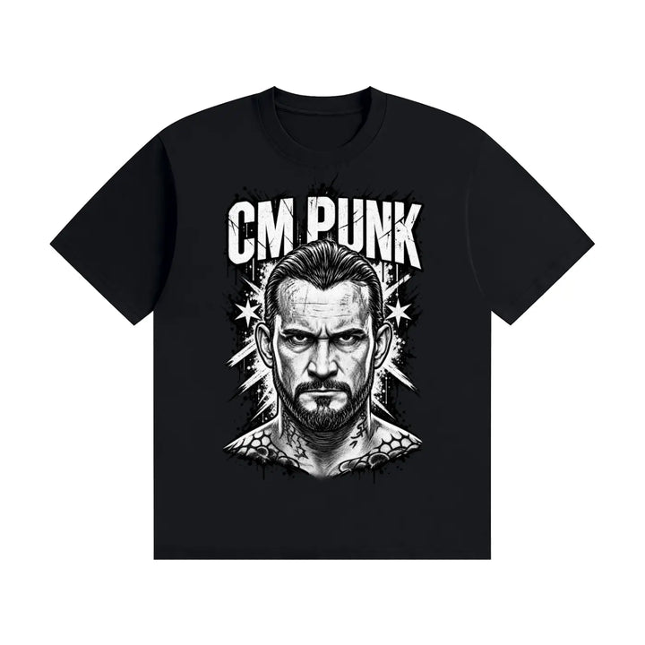 CM Punk Black and White T-Shirt ODMPOD