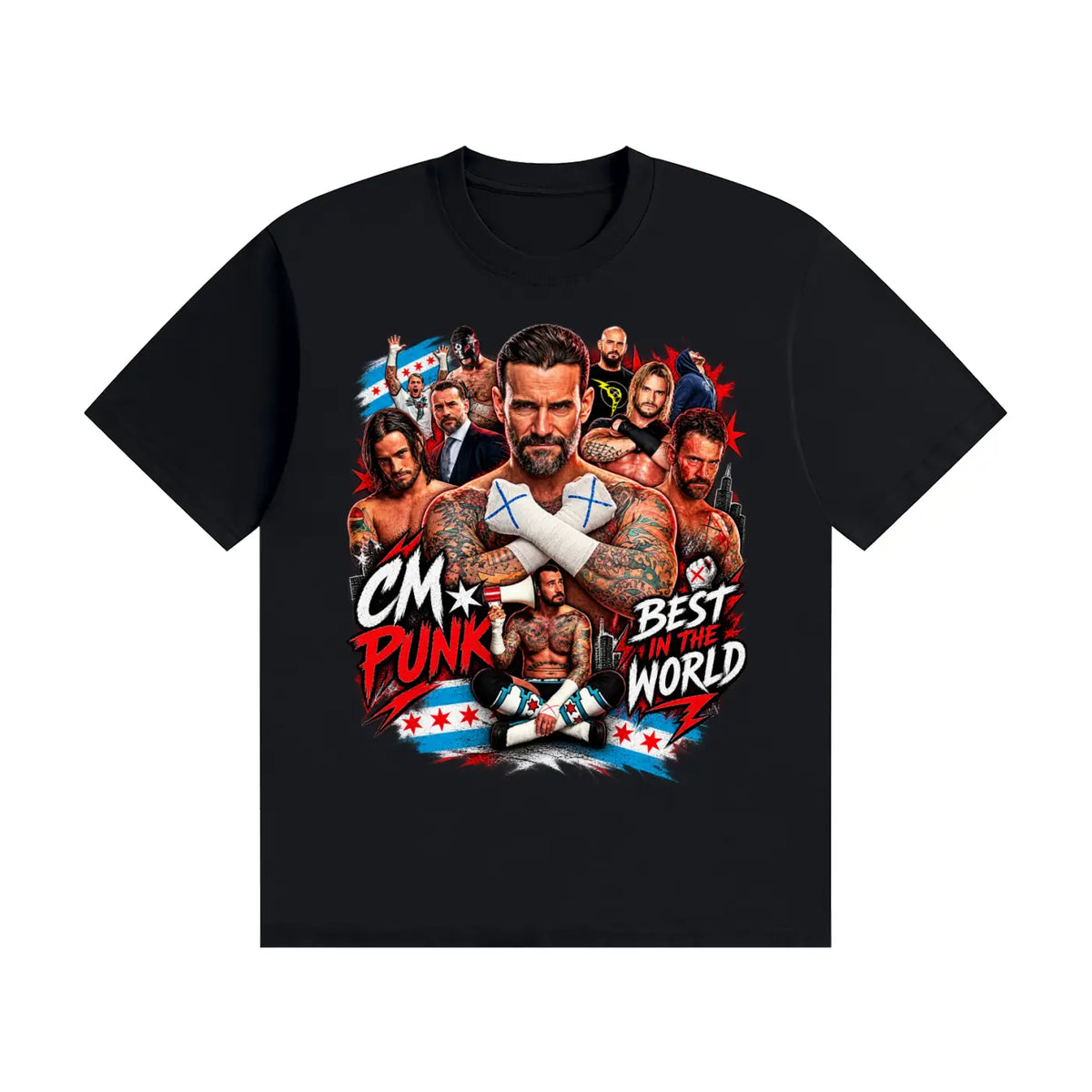 CM Punk Multi T-Shirt ODMPOD